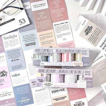 Premium English Quote Washi Tape – Pack of 4 Rolls (50mm x 2m)