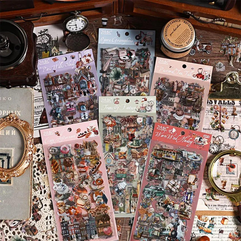 (Buy 1 Get 1 Free) Premium Fantasy-Themed Journaling Stickers – Pack of 6 Sheets – Magical Aesthetic Stickers for Scrapbooking & Planners