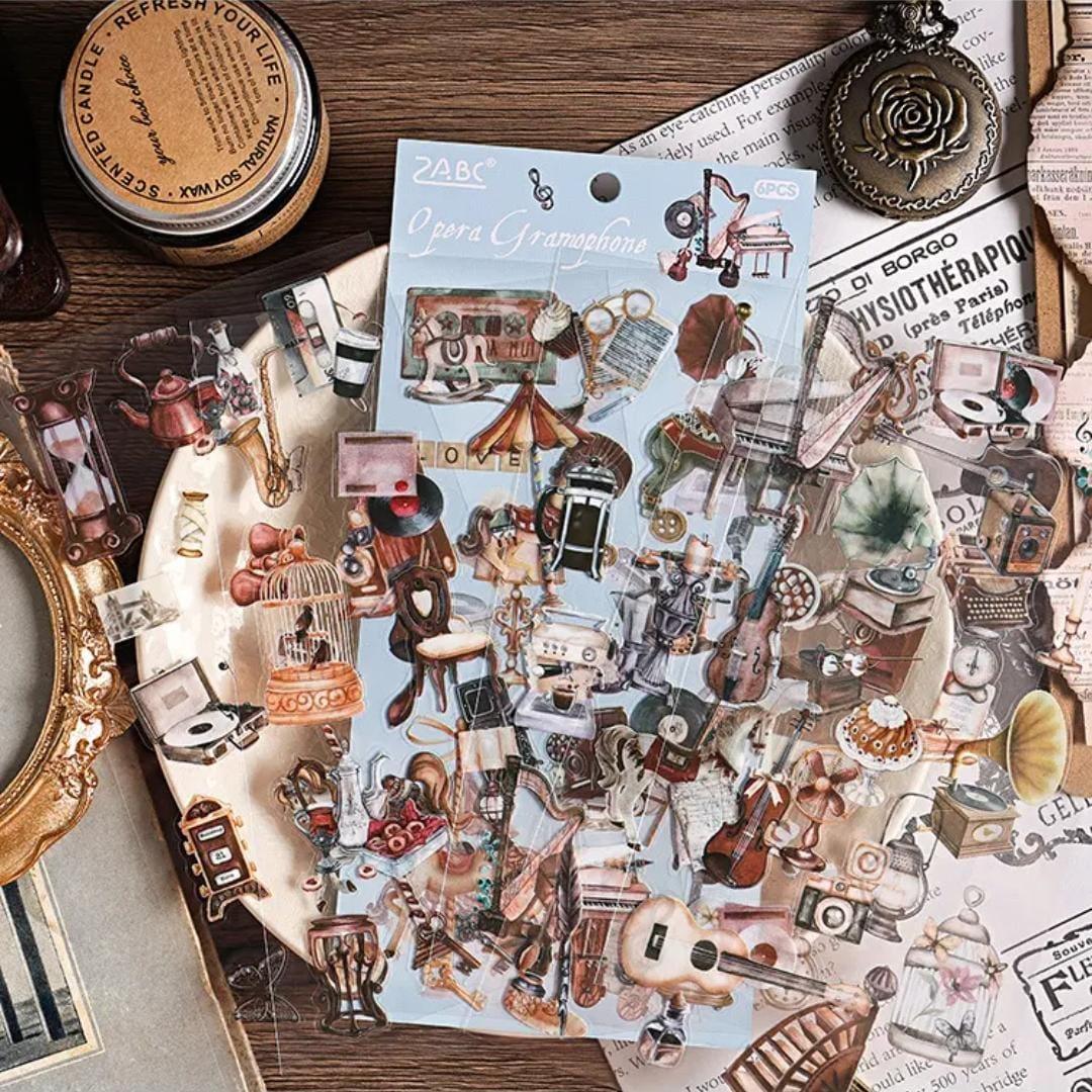 (Buy 1 Get 1 Free) Premium Fantasy-Themed Journaling Stickers – Pack of 6 Sheets – Magical Aesthetic Stickers for Scrapbooking & Planners