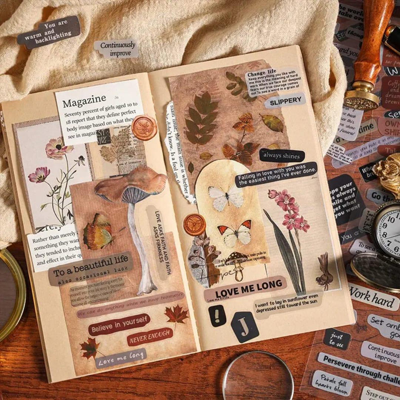 (Buy 1 Get 1 Free) Premium English Quote Stickers – Pack of 6 Sheets (100mm x 105mm) – Motivational Stickers for Journaling & Scrapbooking