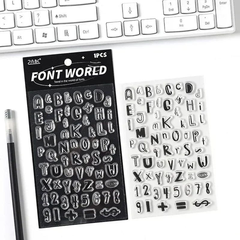 Alphabet & Number Mini Clear Rubber Stamps – A to Z & 0 to 9 – 1 Sheet for Journaling, Scrapbooking & DIY Crafts