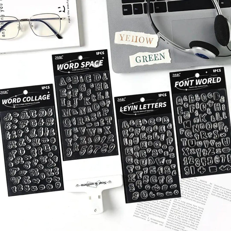 Alphabet & Number Mini Clear Rubber Stamps – A to Z & 0 to 9 – 1 Sheet for Journaling, Scrapbooking & DIY Crafts