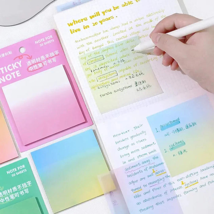 (Buy 1 Get 1 Free) Premium Glitter-Shaded Rainbow Sticky Notes | Pack of 1 | 50 Sheets | 3x3