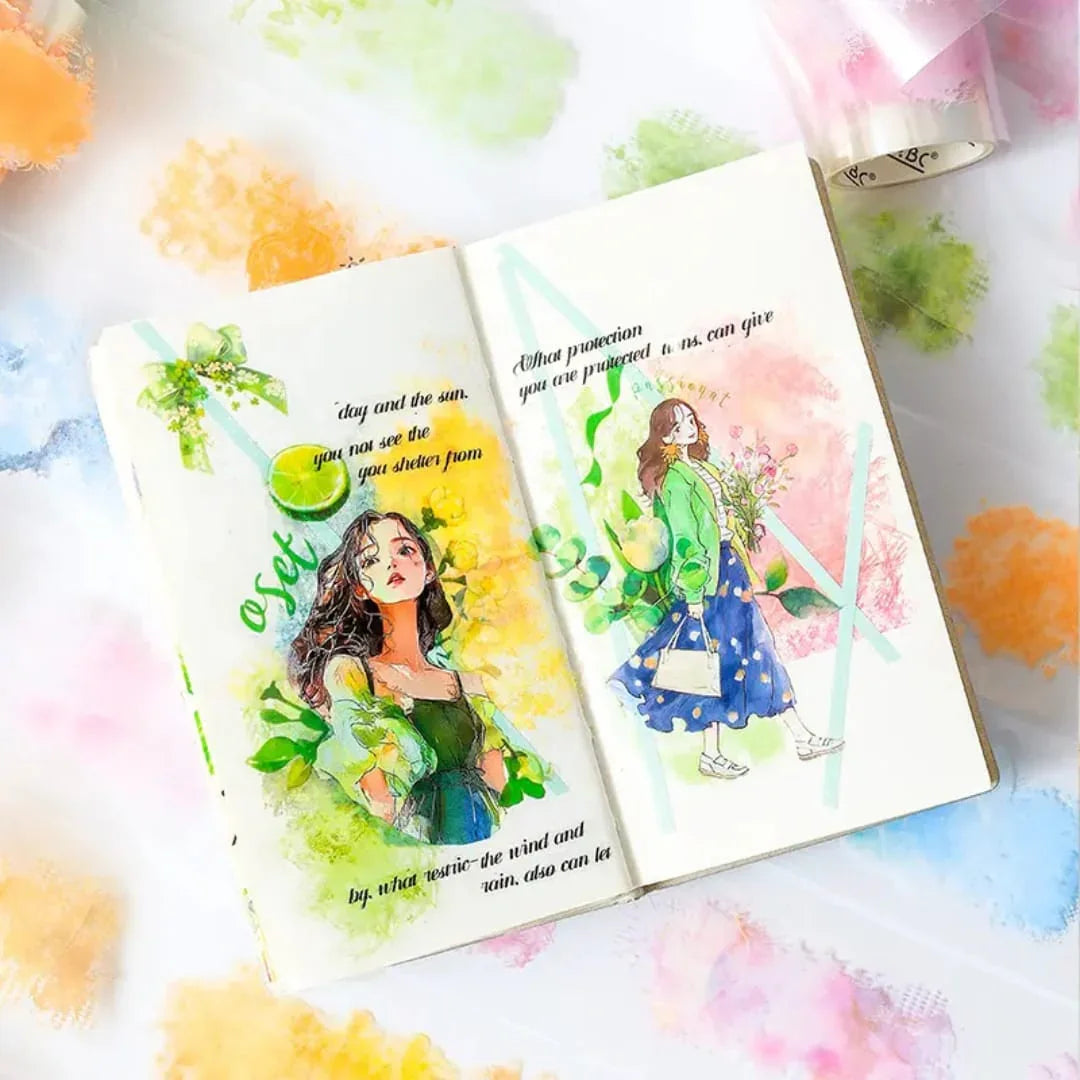 (Buy 1 Get 1 Free ) Premium Pastel Transparent Water & river Washi Tape  50mm x 2m  pack of 1 washi tape