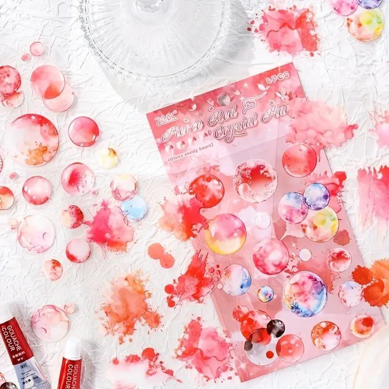 (Buy 1 Get 1 Free) Premium Bubble Journaling Stickers l Pack of 4 Sheets l Elegant Nature Stickers for Scrapbooking & Planners