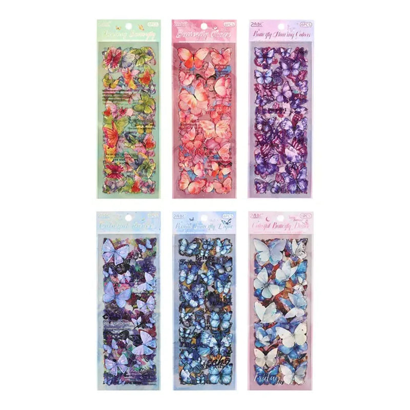 (Buy 1 Get 1 Free) Premium Butterfly Journaling Stickers l Pack of 6 Sheets l Elegant Nature Stickers for Scrapbooking & Planners