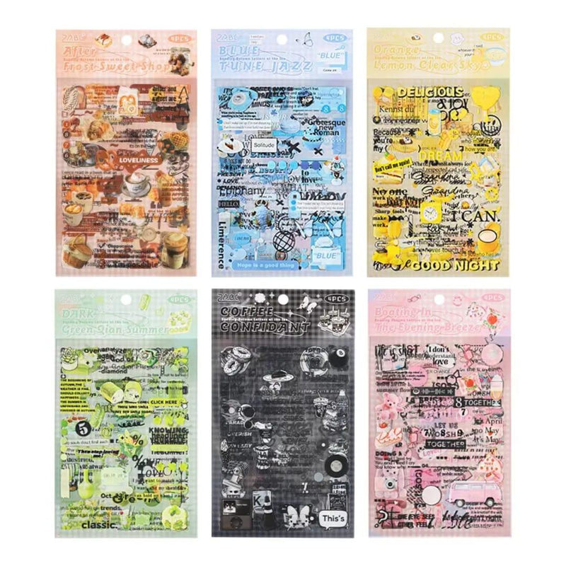 (Buy 1 Get 1 Free) Premium Quote Journaling Stickers l Pack of 4 Sheets l Elegant Breakfast Stickers for Scrapbooking & Planners