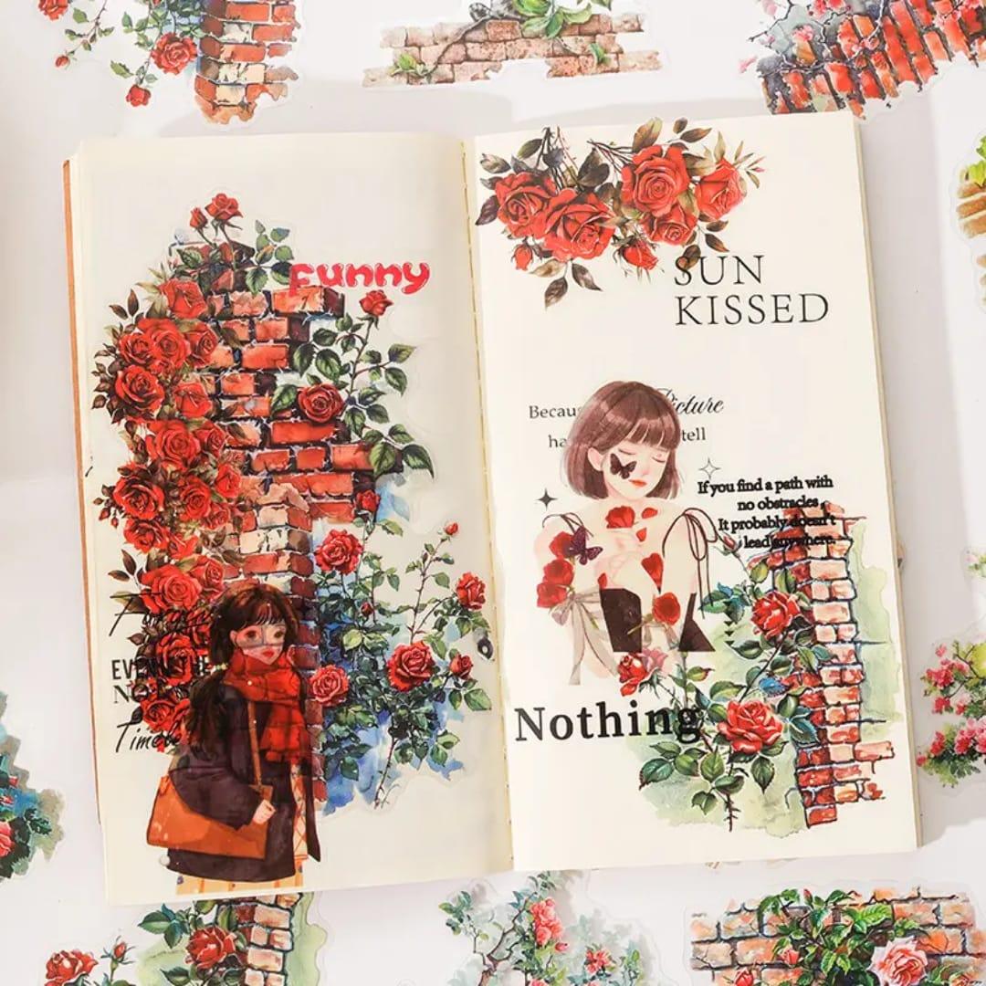 (Buy 1 Get 1 Free) Premium Floral Journaling Stickers l Pack of 6 Sheets l Elegant Floral Stickers for Scrapbooking & Planners