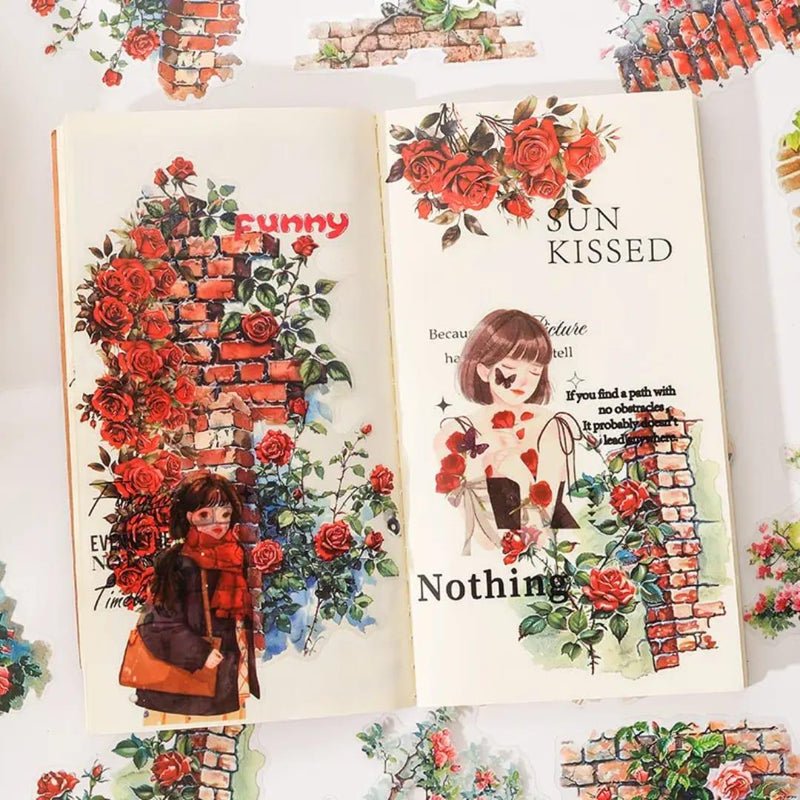 (Buy 1 Get 1 Free) Premium Floral Journaling Stickers l Pack of 6 Sheets l Elegant Floral Stickers for Scrapbooking & Planners