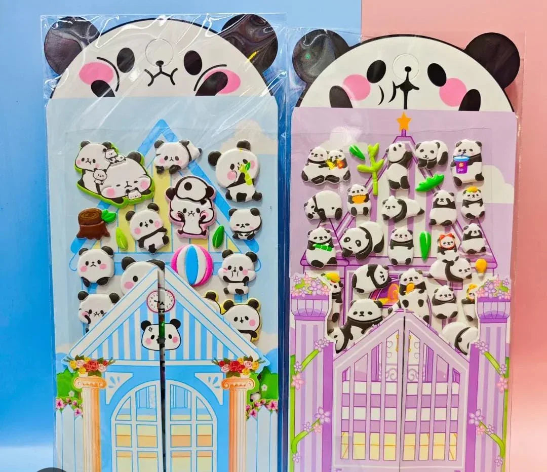 Cute puffy Panda sticker l Pack of 1 sheet