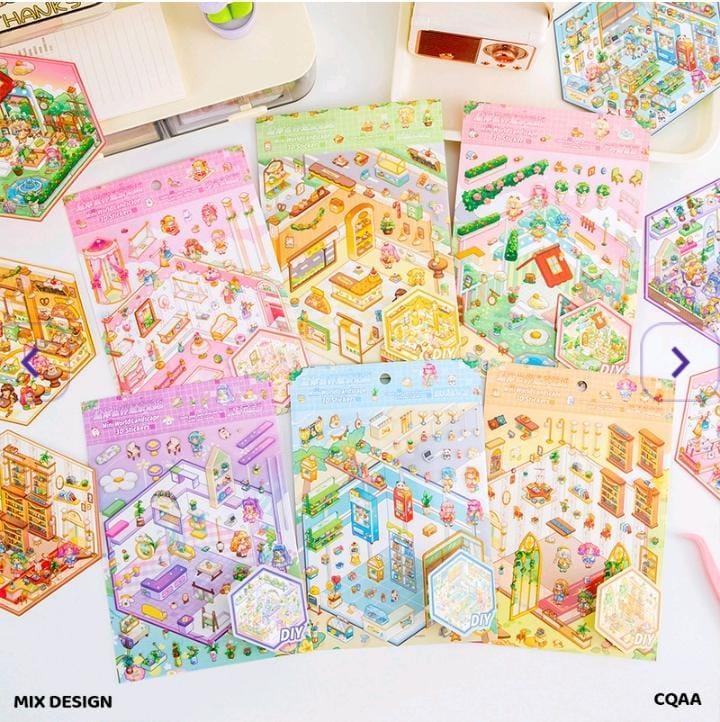 (Buy 1 Get 1 Free) Mini World Landscape 3D Stickers l