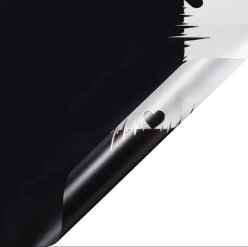 Premium Black Hearbeat Wrapping Paper Sheets (Pack of 20 Sheets) | Gift Wrappers | Premium 2026 Edition