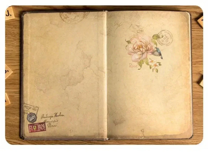 Vintage-Inspired Floral A5 Undated Journal I Aesthetic Retro Edition with thick pages l Hardcover l Pack of 1 diary