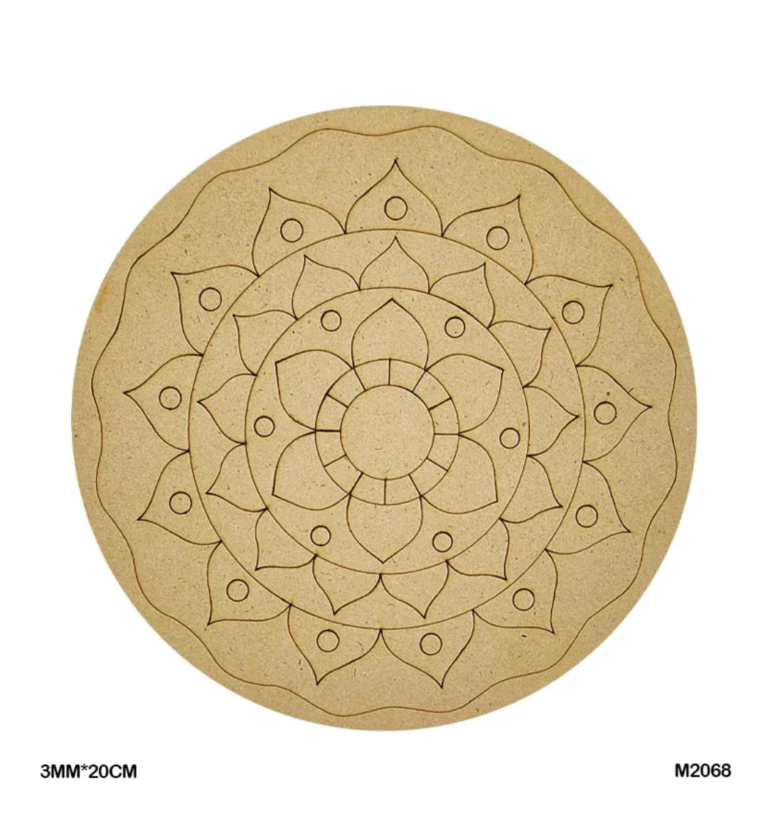 M2068 Mdf Cutout Round Mandala Engrave 3Mm*20Cm