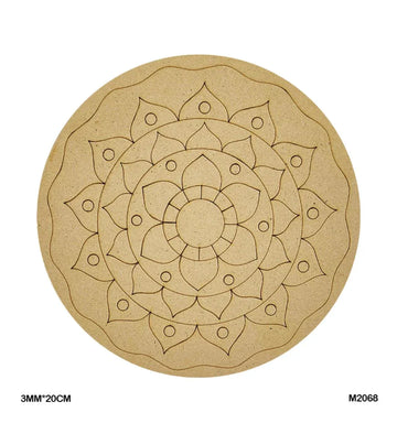 M2068 Mdf Cutout Round Mandala Engrave 3Mm*20Cm