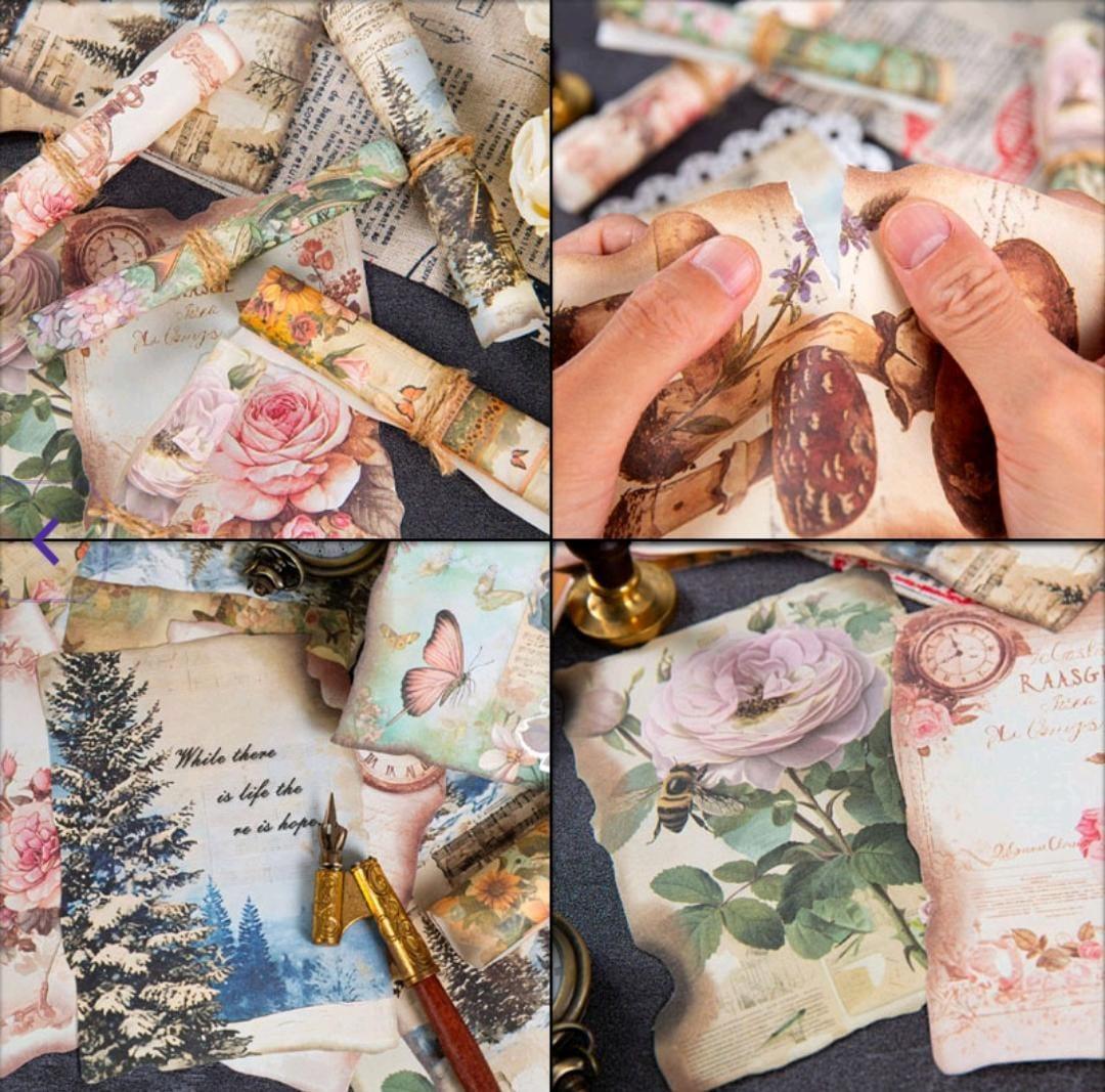 Premium Fantasy Deco Paper l Pack of 24 Sheets l 120X150Mm l Journaling and scrapbooking