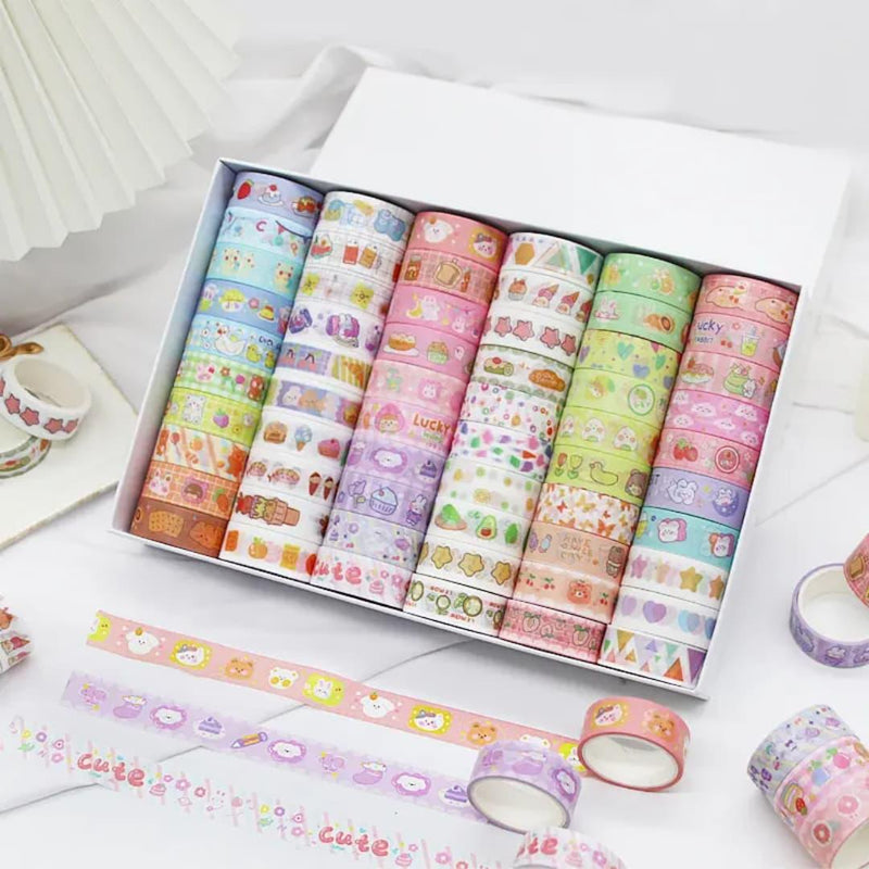 (Pack of 5) Premium Cartoon washi tapes I Masking tape I Journaling tapes I Scrapbook tapes |