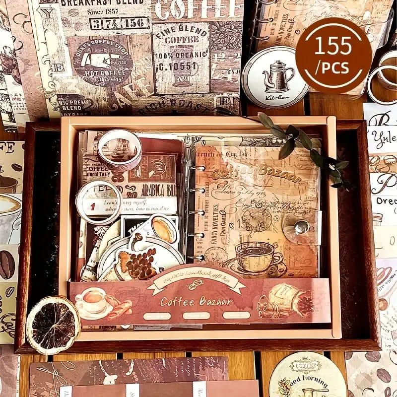 (Buy 1 Kit Get 1 Kit Free) Coffee  – The Coffee lovers heaven Journaling & Scrapbooking Kit | 2026 Edition | 155-Piece Set