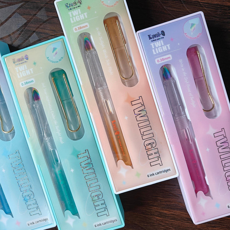Buy 1 Get 1 Free – Dreamy Pastel Premium Fountain Pen Set | Smooth Rainbow Nib, Comfortable Grip & Extra Ink Cartridges