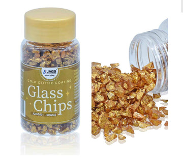 jags Colour Coating Glass Chips – 100g Gold Glitter