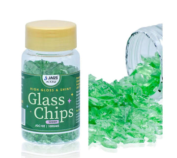 Jags Glass Chips – 100g Green Decorative Crushed Glass