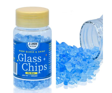 Jags Glass Chips – 100g Sky Blue Decorative Crushed Glass