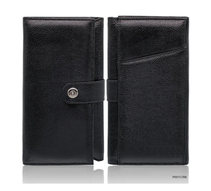 Leatherette Passport Holder – Black Travel Wallet