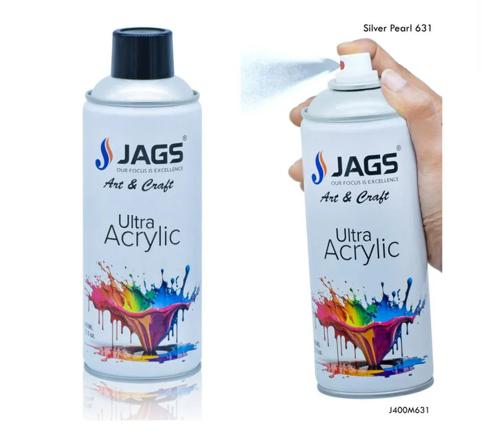 Jags Ultra Acrylic Spray Paint – 400ml Silver Pear (1pcs) Pack of 1