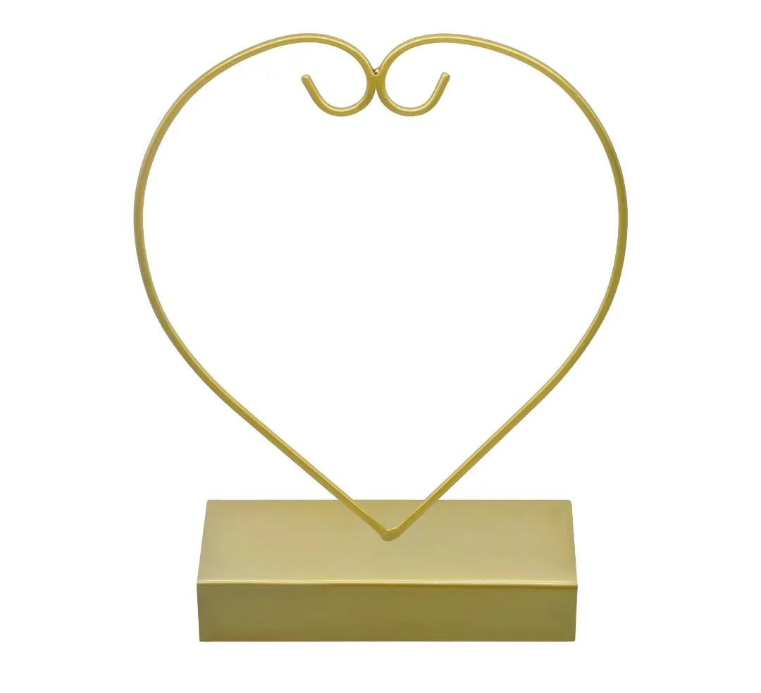 Metal Stand – Gold Heart Folding Design, 10 Inch