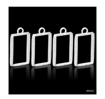 DIY Metal Imitation – 4Pcs Silver Rectangle Embellishments