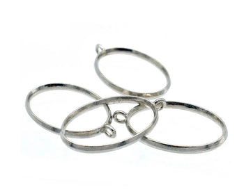 DIY Metal Imitation – 4Pcs Silver Oval Embellishments