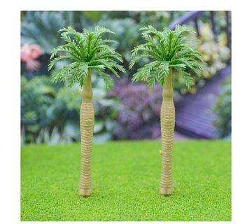 Artificial Miniature Trees – Set of 2 Green Trees for Crafts
