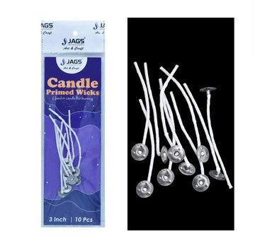 Pre-Waxed Candle Wicks with Tab 3 – Pack of 10 for Tealights & Small Containers