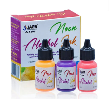 Jags Neon Alcohol Ink Set – Pack of 3 Fluorescent Colors for Creative Art