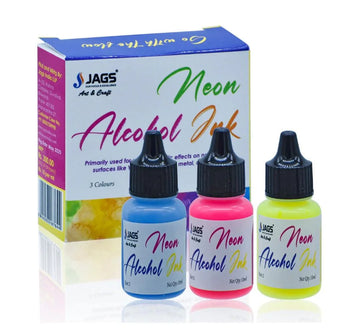 Jags Neon Alcohol Ink Set – Pack of 3 Vibrant Shades for Resin & Yupo Art