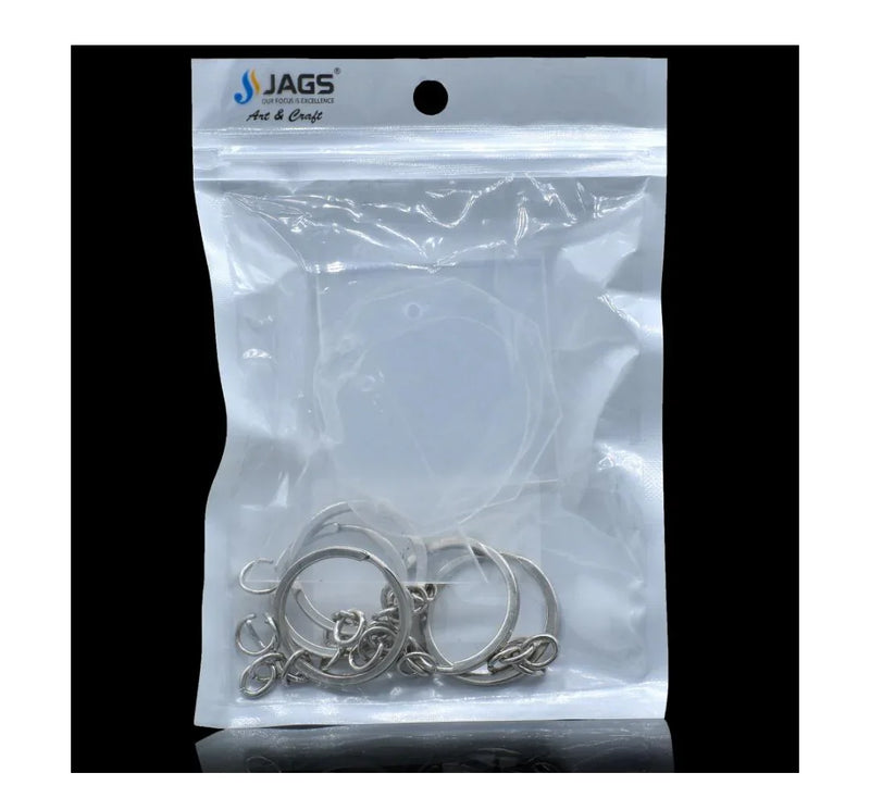 Acrylic Clear Keychain Set – 5 Pcs with Ring for DIY Crafting