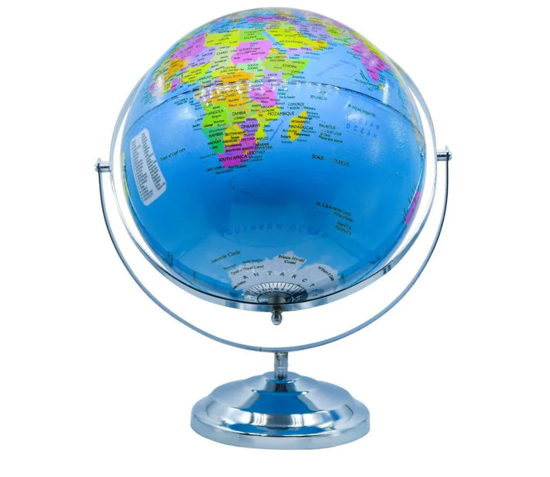 10" Rotating World Globe with Metal Base – Educational & Decorative