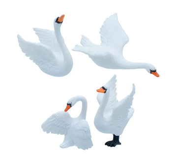 Miniature White Swan – Set of 4 Elegant Craft Pieces
