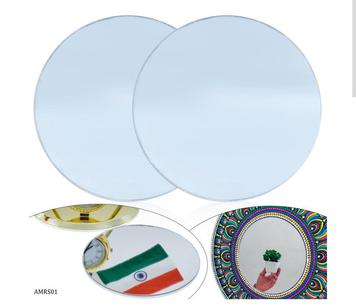 Acrylic Round Mirrors – 3 Inch Silver, Set of 2