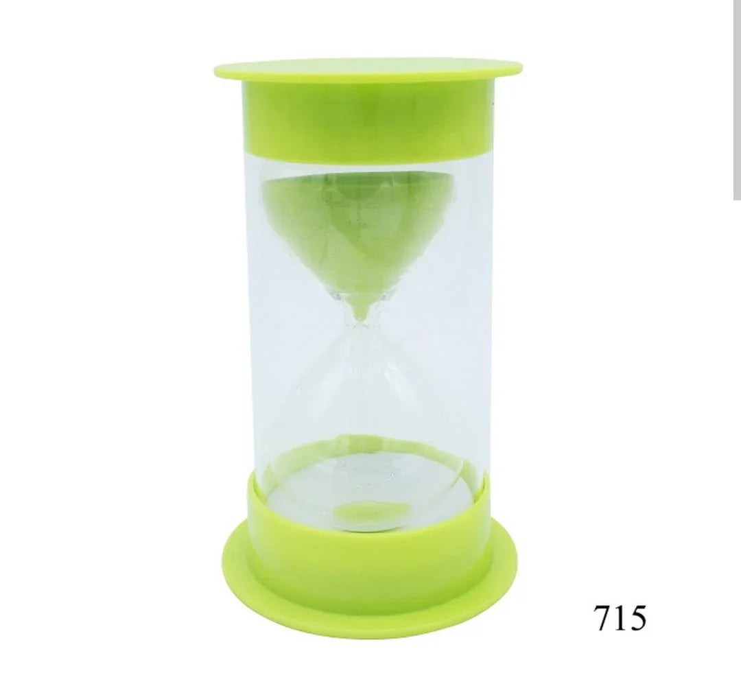Double Glass Sand Timer – Plastic Round Body for Minute Tracking