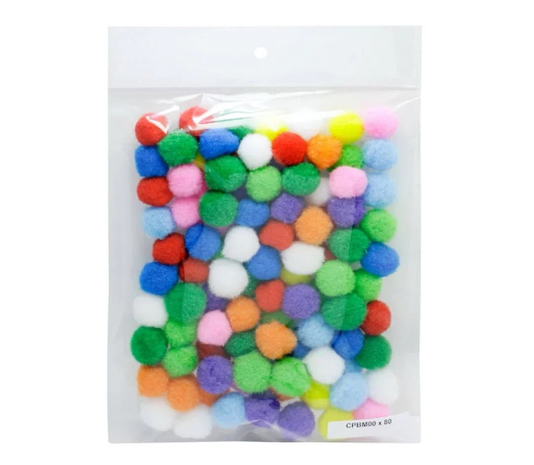 Medium Craft Pom Pom Balls – 2CM – Pack of 50 – CPBM00