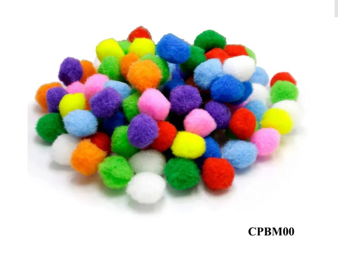 Medium Craft Pom Pom Balls – 2CM – Pack of 50 – CPBM00