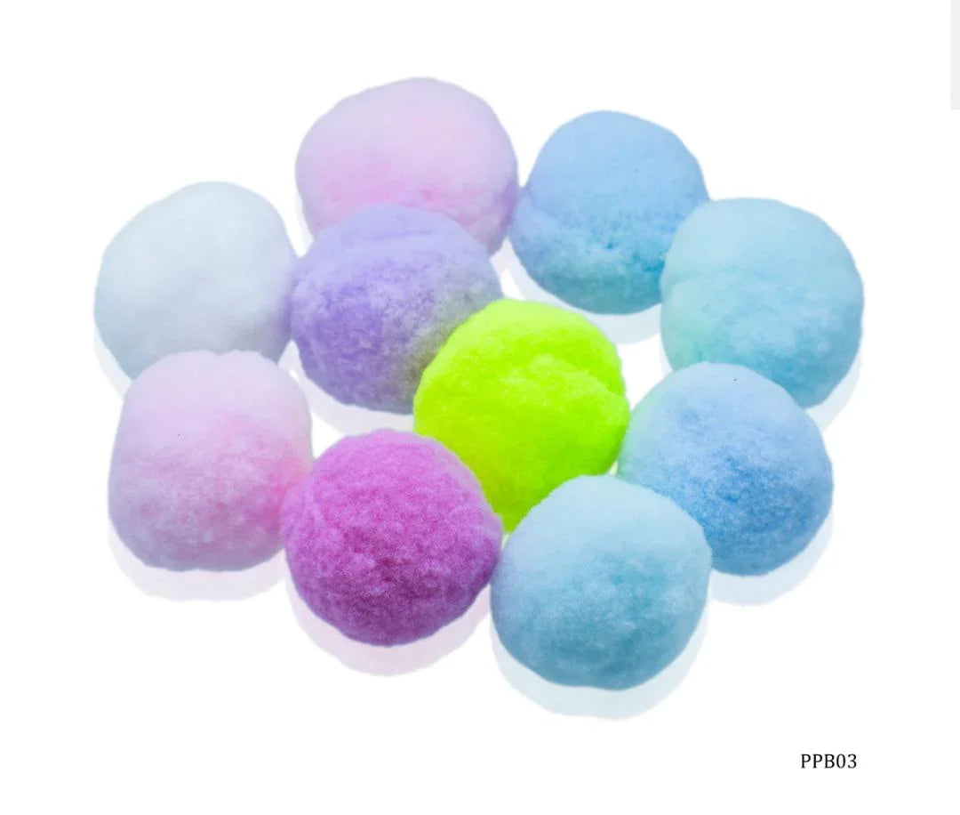 Pastel Pom Pom Balls – 4CM – Pack of 10 – PPB03