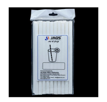 Jags Paper Straw White Plain 20Pcs 10MM JPSW10MM