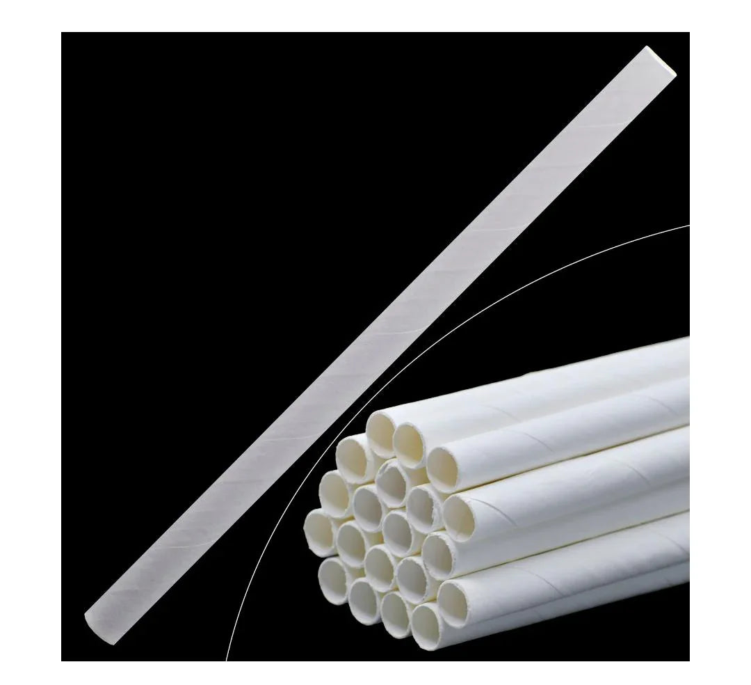 Jags Paper Straw White Plain 20Pcs 10MM JPSW10MM