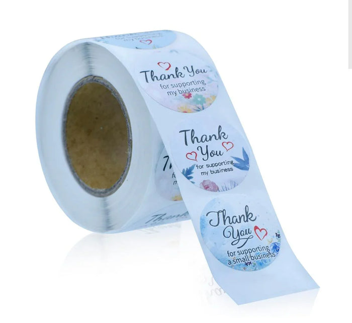 Thank You Sticker Roll for Small Business 2.5CM 500 Stick Roll A-102-F