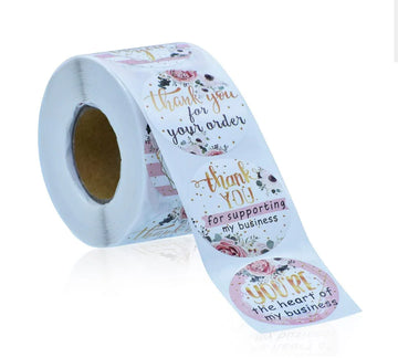 Thank You Sticker Roll for Small Business38MM 100 Stick Roll A-135-P