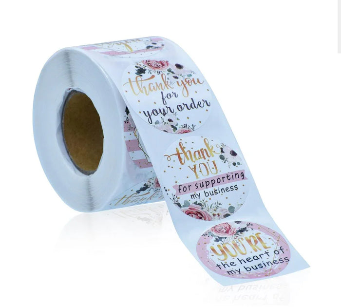 Thank You Sticker Roll for Small Business38MM 100 Stick Roll A-135-P