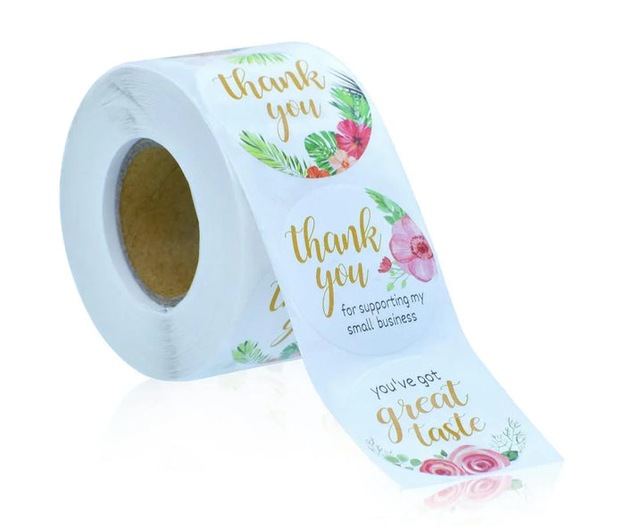 Thank You Sticker Roll for Small Business 38MM 100 Stick Roll A-134-M