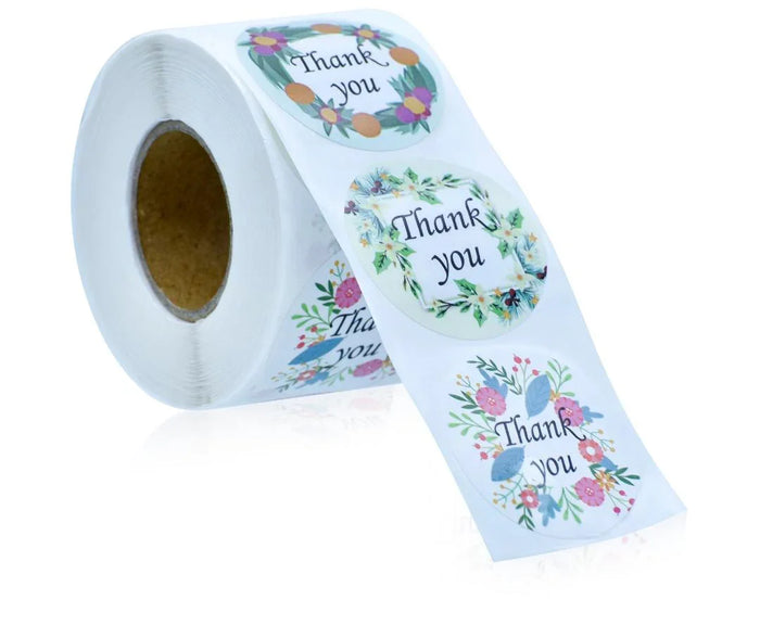 Thank You Sticker Roll for Small Business 38MM 100 Stick Roll A-155-N